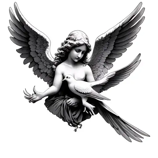 Angel Holding A Dove