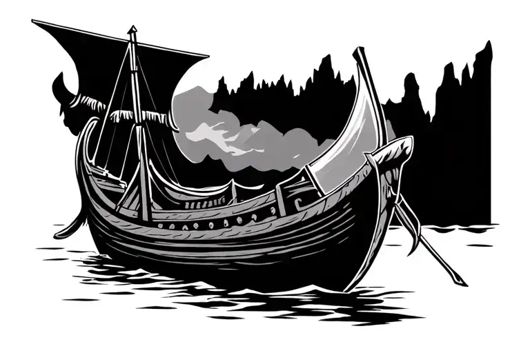 Viking Longboat Outline