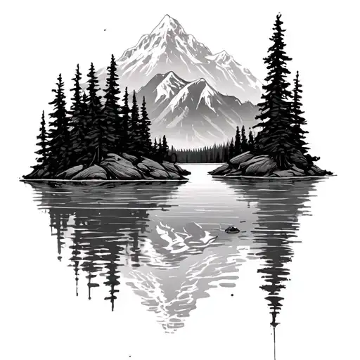 Tress And Mountains Ober Lake