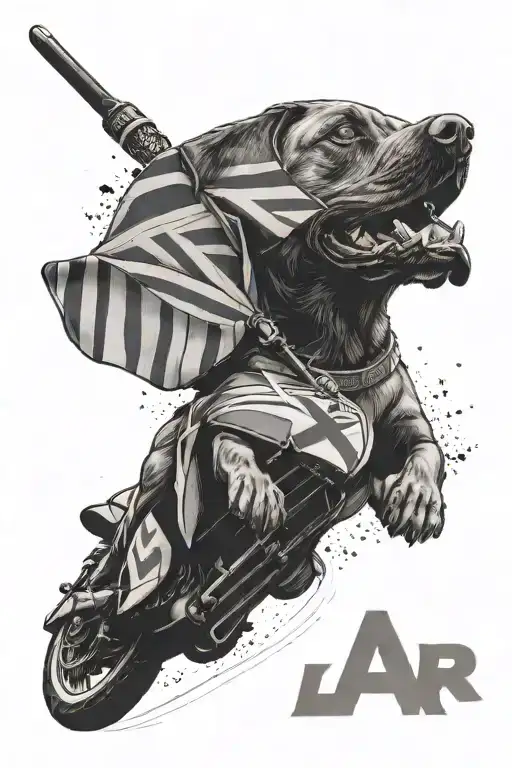 A Rally Car Drifting With A Labrador Driving It With A Scotland Flag