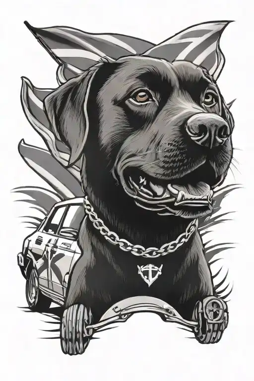 A Rally Car With A Labrador Driving It With A Scotland Flag