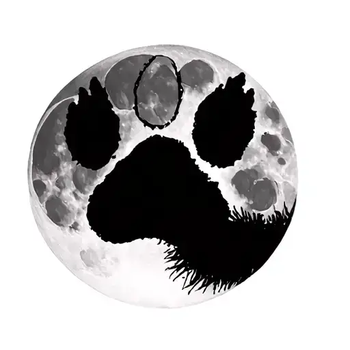 Moon On May 31St 2023 Mixed With A Dog Paw Print