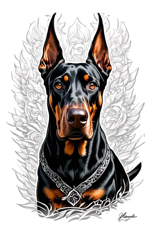 Doberman Cerberus With Dark Gothic Style