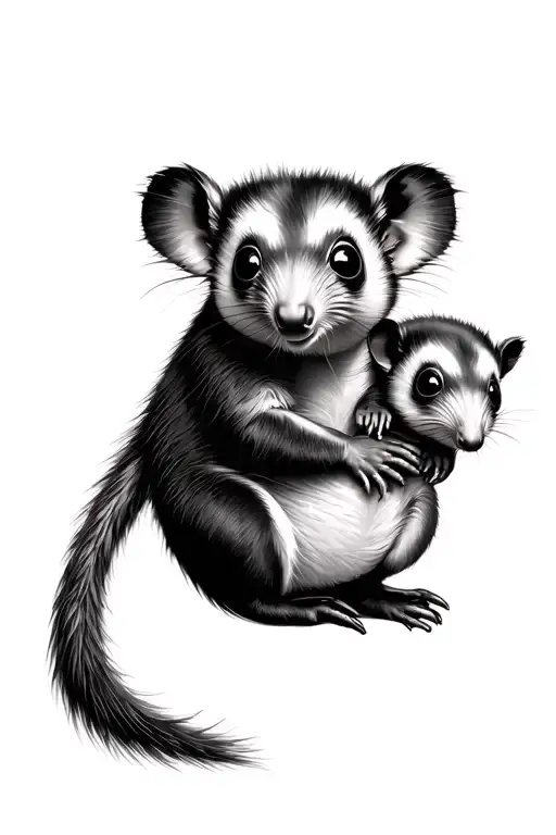 Ringtail Possum With Baby On Back