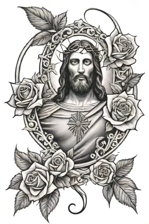 Roses And Jesus Christ