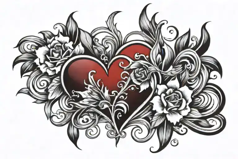 Name And Red Heart