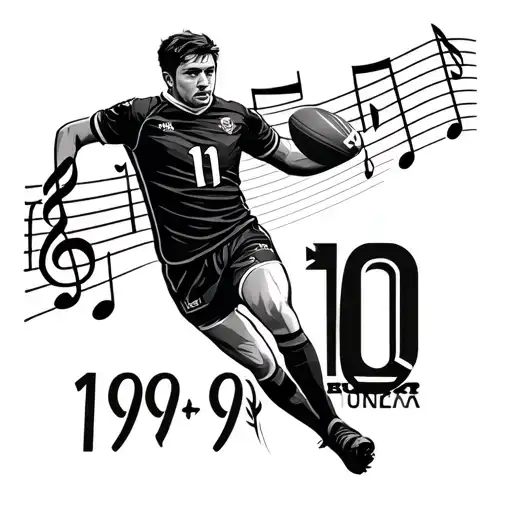 Rugby Top With Music And Numbers 1 9 10 Adventure Based