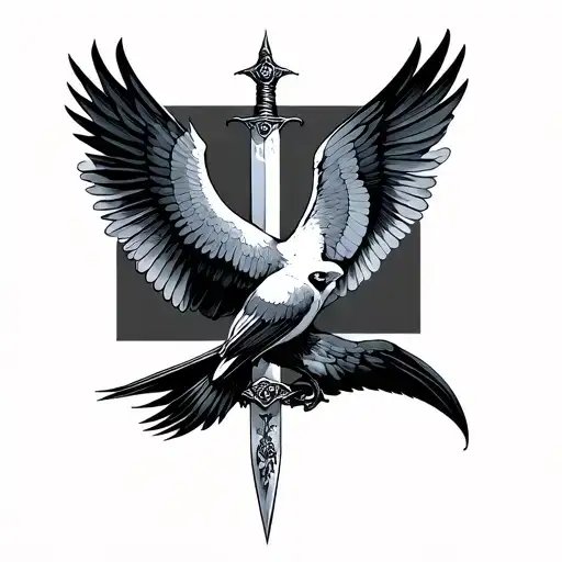 A Dagger With Two Swallow Birds