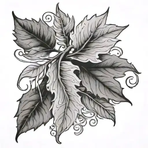 Leaves And Stem Curving Around Spelling