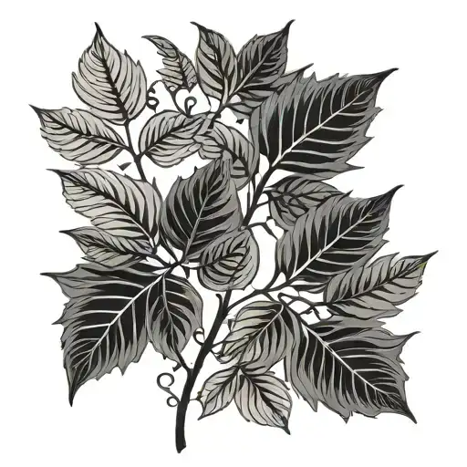 Leaves And Stem Vertical Line