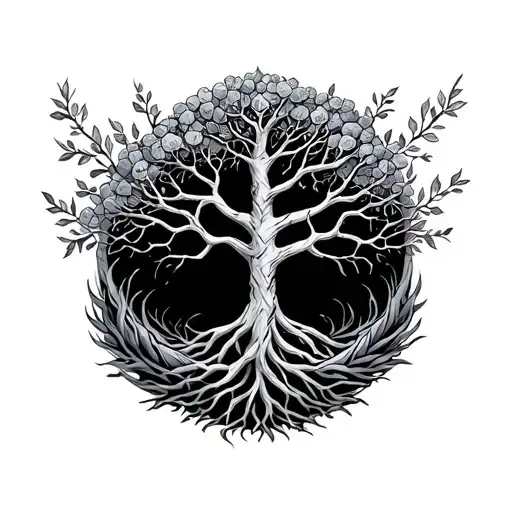 Ogham Tree Of Life Intertwined