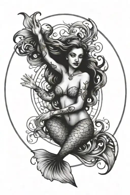 Mermaid Holding Hands In A Circle