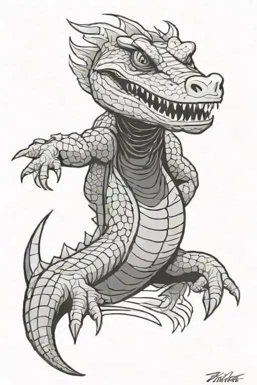 Billiot With A Gator On Each Side