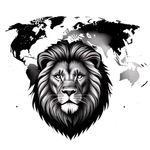 Lion And World Map