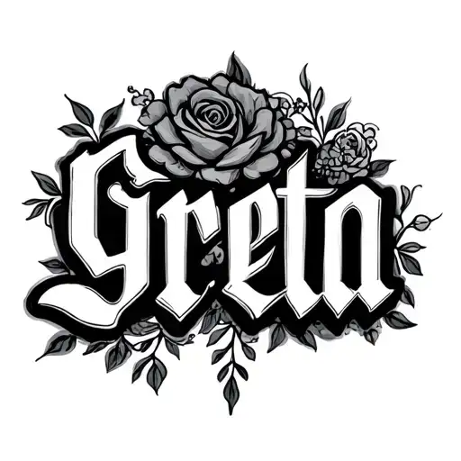 Written Name Greta With Decoration