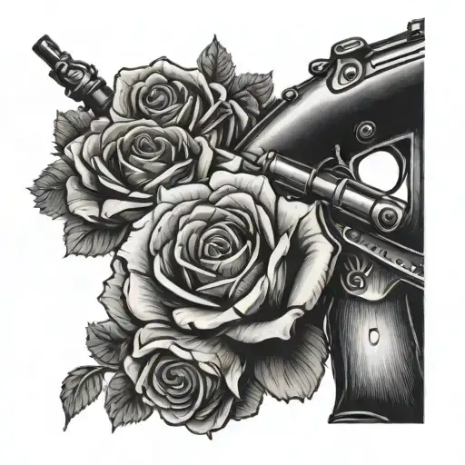 Rifle And Rose Intertwined