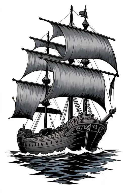 Viking Ship Sailing