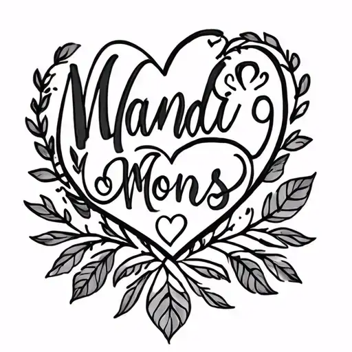 The Name Mandi With Heart And Moms In Cursive Above It Somewhere For Like My Bicep Or Forearm