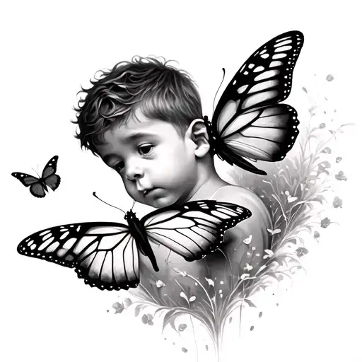 Boy Catching Butterflies