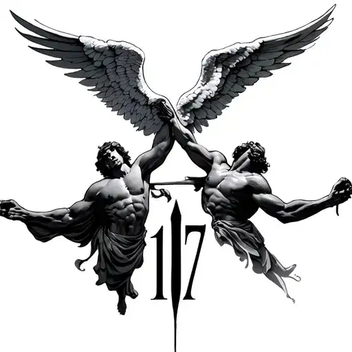2 Armed Man Angels And Between Number 17
