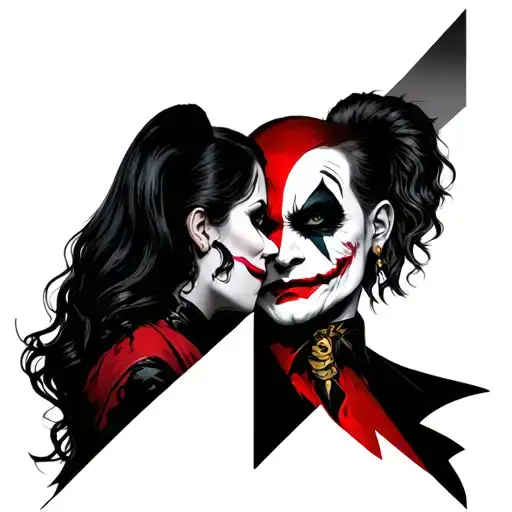 Harley Quinn And Joker Tattoo Design