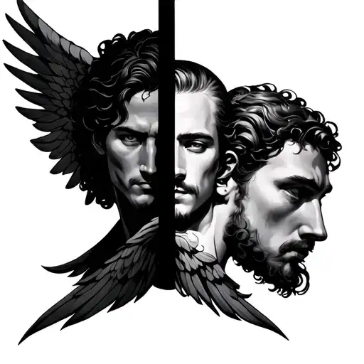 2 Man Angels Only Face And Between Number 17