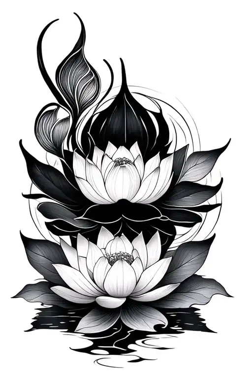 Unalome With Lotus Flower