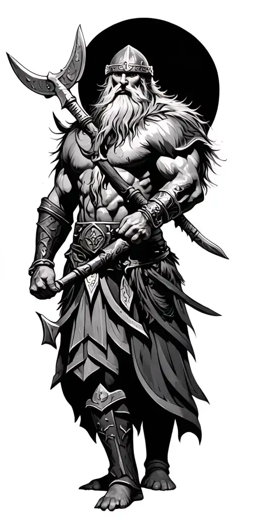 Viking Warrior Battling