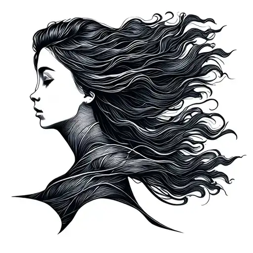 Walking In The Wind Fine Line Tattoo Simple Lines