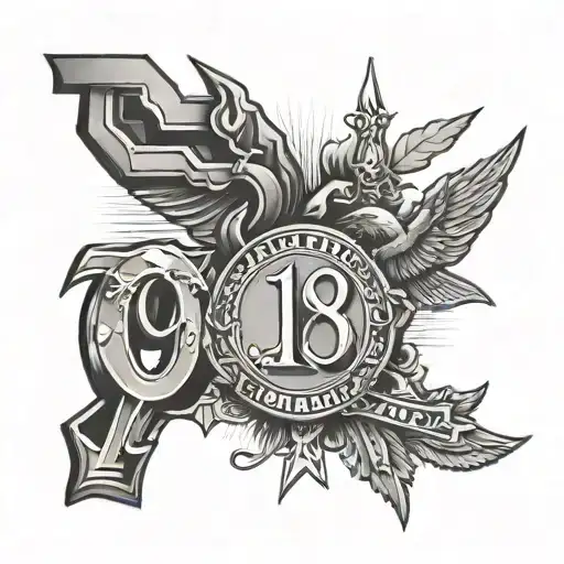 Create A Tattoo Of 1944 And 1988 Mix Togheter Nin A Y Letter