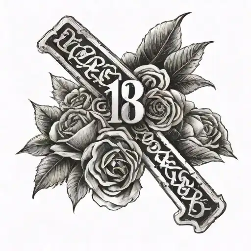 Create A Tattoo Of 1944 And 1988 Mix Togheter Nin A Y Letter