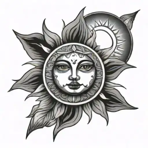 Sun With Childish Female Face