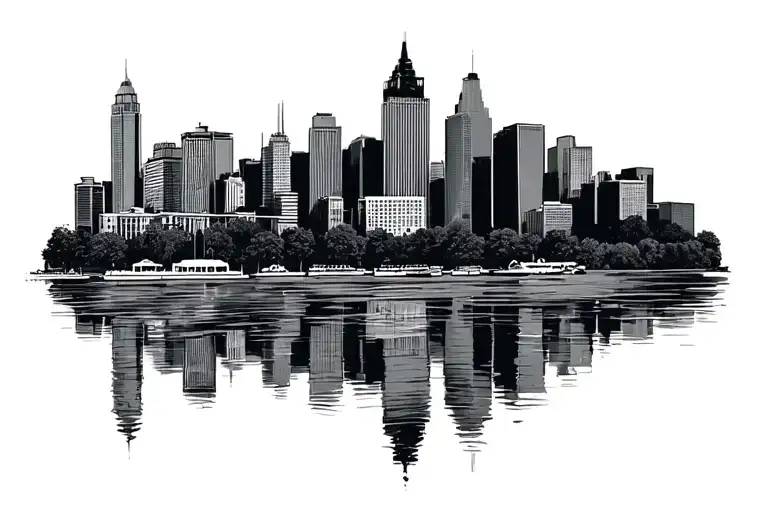 Arlington With Black City Skyline