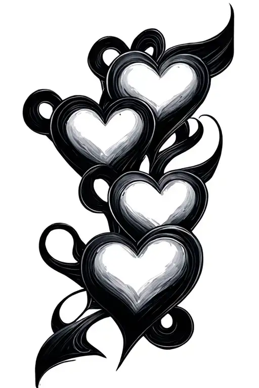 3 Hearts In A Vertical Line