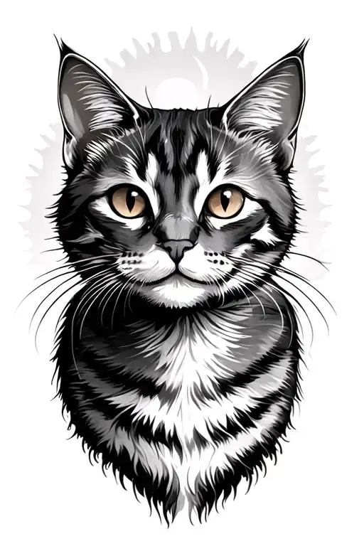 Easy Cat Tatto Design