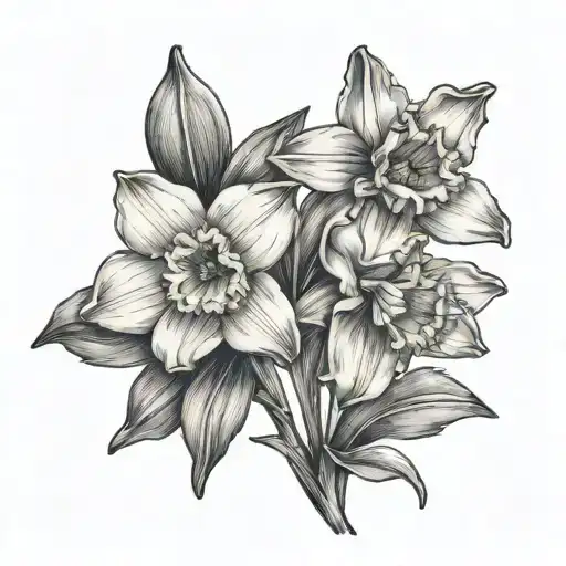 2 Narcissus Flowers