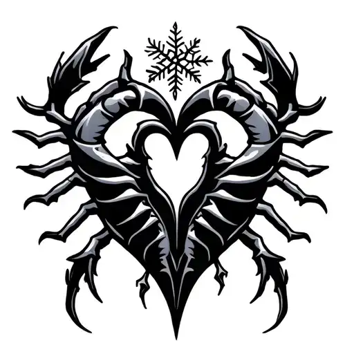 Snowflake Scorpio Symbol Heart
