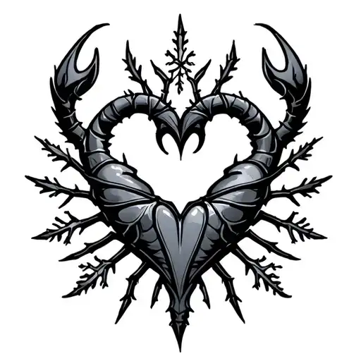 Snowflake Scorpio Symbol Heart