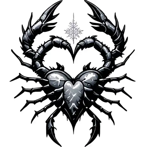 Snowflake Scorpio Symbol Heart