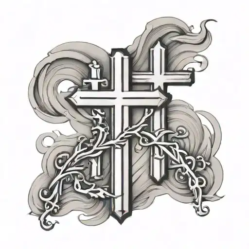 Three Crosses Horizontally