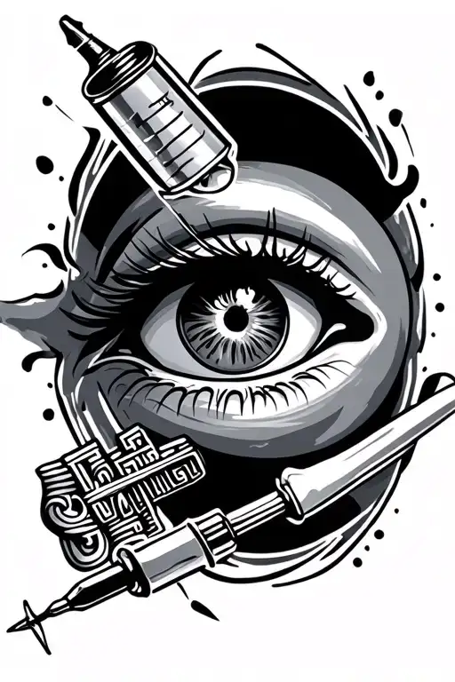 Motorcycle Life Syringe And Greek Eye