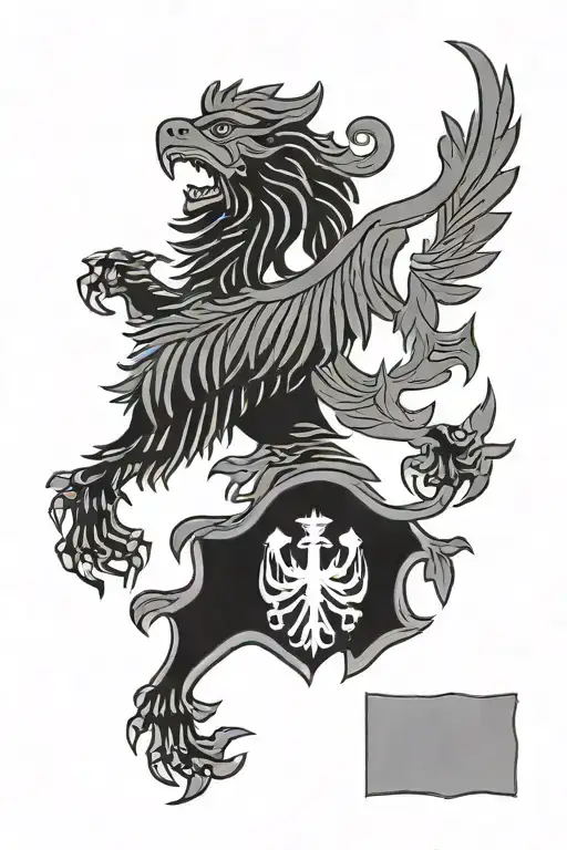 Albanian Flag Back Tattoo Black And White