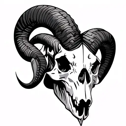 Aries Ram Skull Gothic