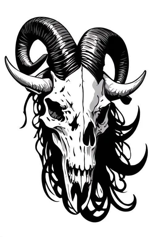 Satanic Aries Ram Skull Sleave