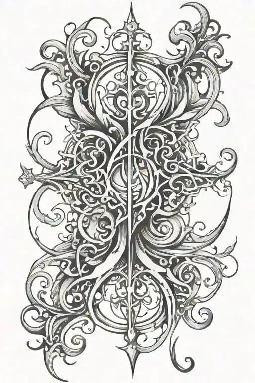 Feminine Sigil Spine Tattoo Abstract Representation