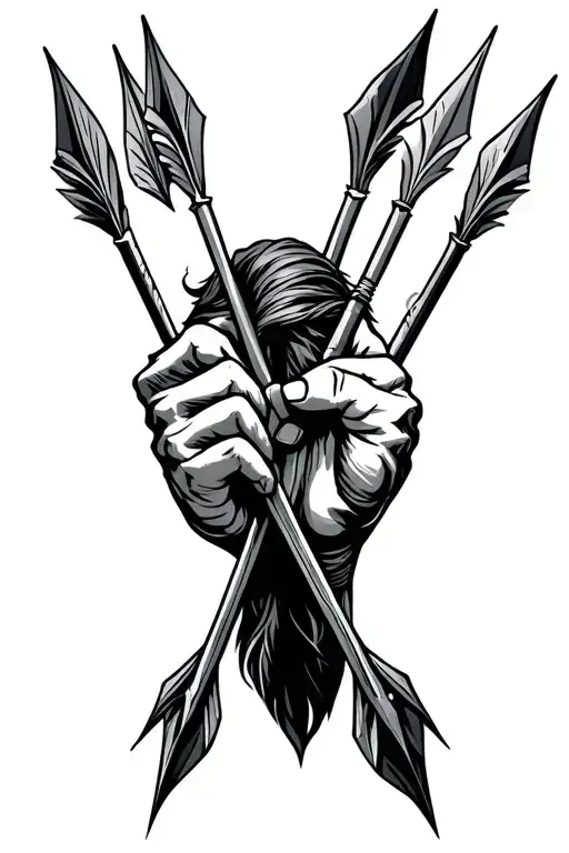 Warriors Hand Holding Three Arrows
