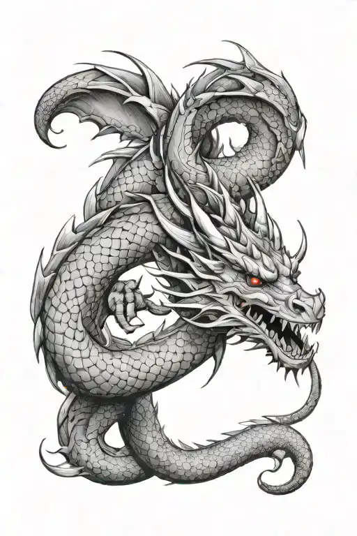 Dragon Wrapped Around Arm Sleeve