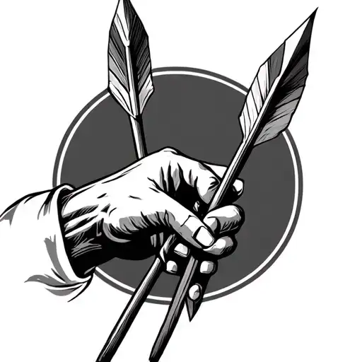 Single Hand Holding Three Arrows
