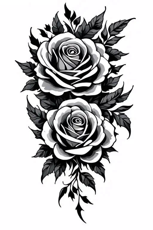 Tribal Pattern With Roses Underneath
