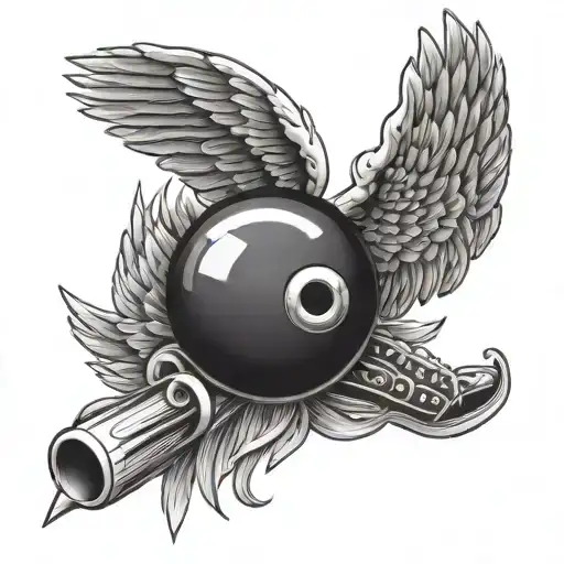 Bowling Ball & Pin With Wings